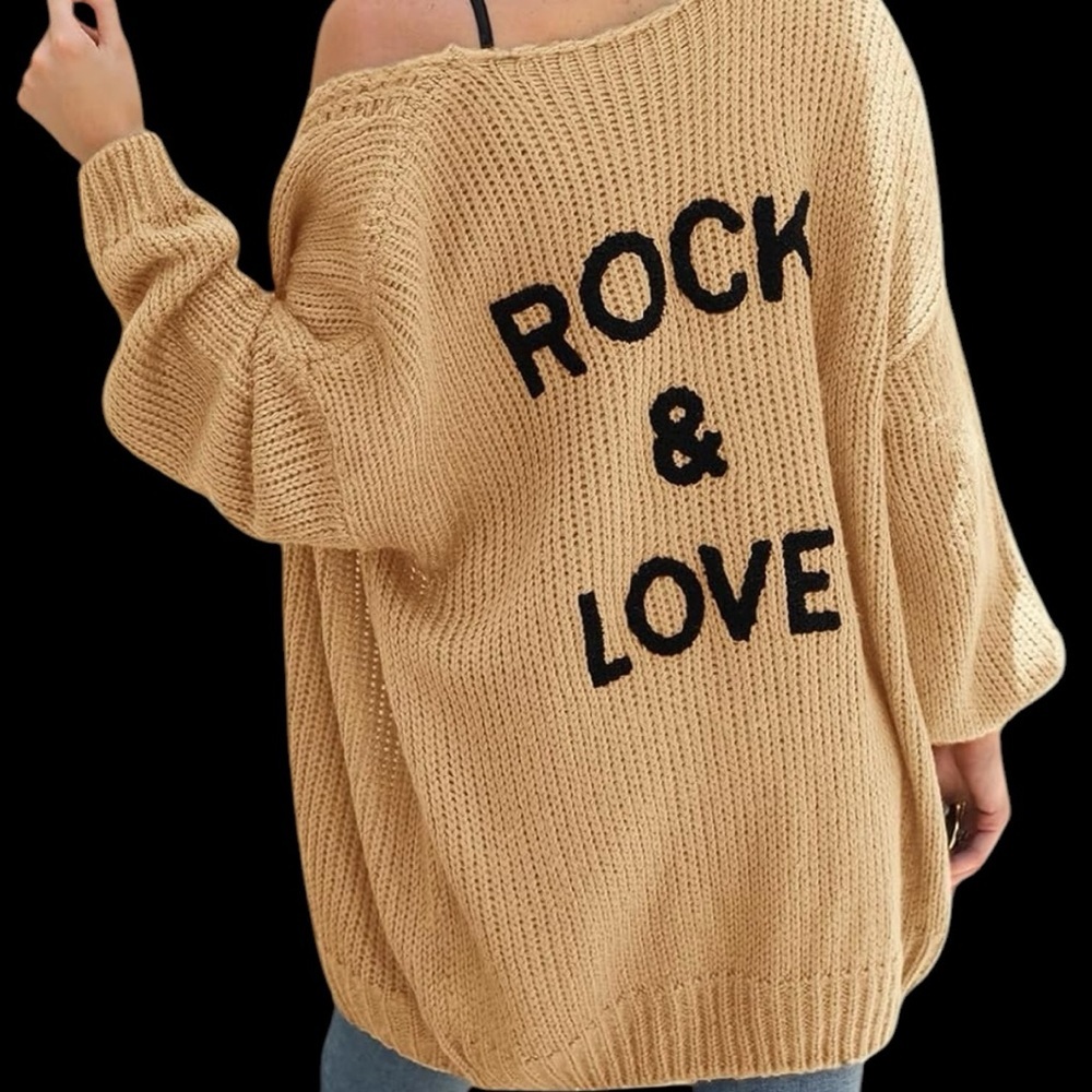 Rock & Love Tan Sweater Cardigan-‎ Medium